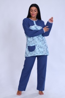 М42 Пижама из футера (голубой)