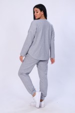 М391 Пижама тёплая Оливия (серый меланж) - 1